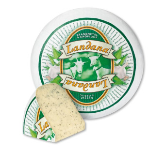 Сир козячий з кропивой та часником "Nettle & Garlik Landana" 50% - фото | Сирна Карта