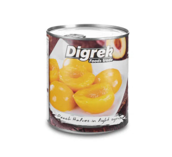 Персик половинками в сиропі "Digrek" Греція фасування жерсть 0.82/ 0.47 kg - фото | Сирна Карта