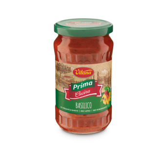 Соус томатний з базиліком "Basilico Vitana" Чехія фасування скло 0.35 kg - фото | Сирна Карта