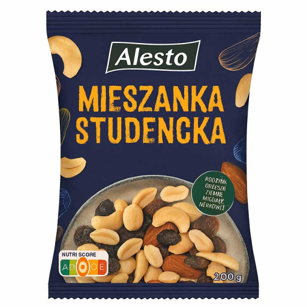 Купить Микс орехов и изюма Alesto Mieszanka Studencka | ароматная смесь орехов и сухофруктов | премиум деликатес | ЕС | 200 г – Сырная Карта — премиальные Орехи · Сухофрукты от Cheese Map™ Украина