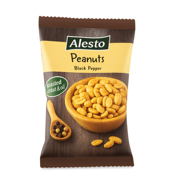 Купить Alesto Peanuts Black Pepper — арахис с черным перцем | Европейский Союз | 0.15 кг — премиальные Орехи · Сухофрукты от Cheese Map™ Украина