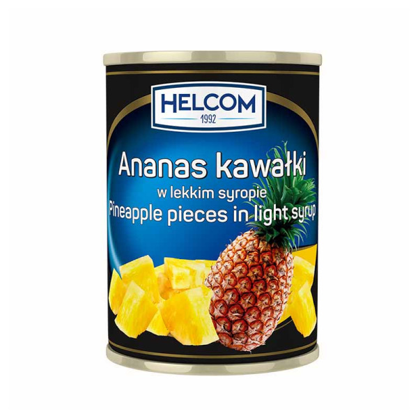 Купить Ананас кусочками в сиропе Helcom фасовка жесть 0.565 kg — премиальные Овощи · Антипасти от Cheese Map™ Украина