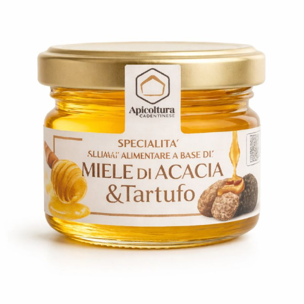 Купити Мед акації з чорним трюфелем Miele di Acacia & Tartufo - золото гастронома Італії! Елітний делікатес для гурманів та HoReCa. — преміальні Джеми · Мед від Cheese Map™ Україна
