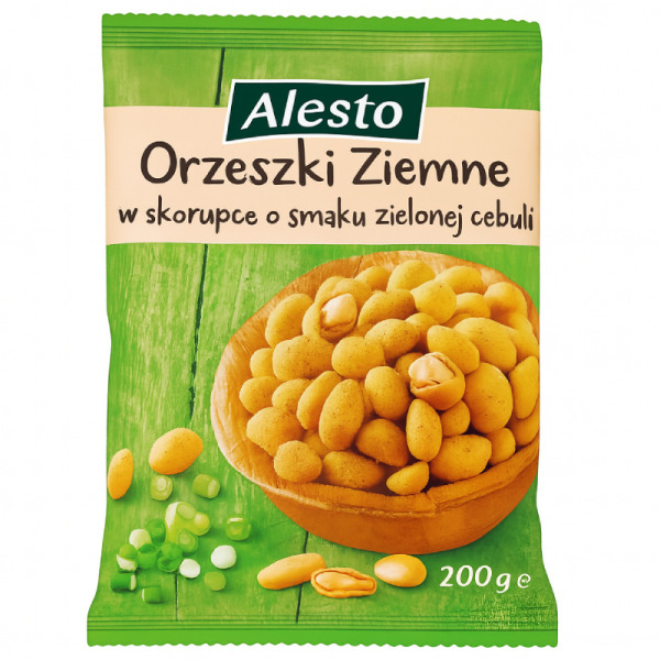 Купити Alesto Green Onion — арахіс зі смаком зеленої цибулі у хрусткій оболонці | Європейський Союз | 0.2 кг — преміальні Горіхи · Сухофрукти від Cheese Map™ Україна