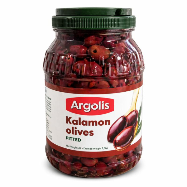 Argolis оливки Kalamata без кісточки 1800 г – фото товару | Сирна Карта