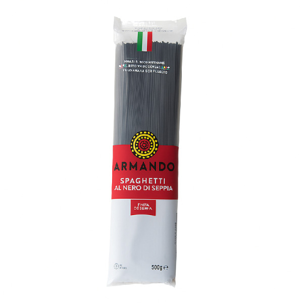 Купить Spaghetti al Nero di Seppia Armando – итальянская паста с чернилами каракатицы премиум-класса!  Уникальный вкус моря, кулинарная эстетика и высокое гастрономическое качество. — премиальные Паста · Макароны от Cheese Map™ Украина