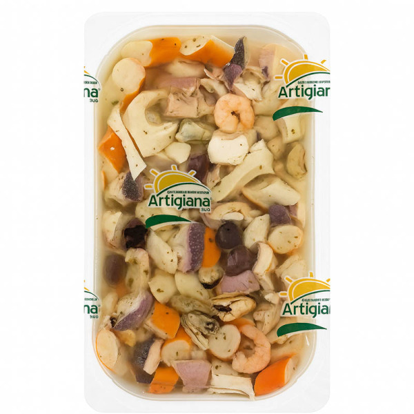Купити Artigiana Seafood Salad — Салат із морепродуктів | Італія | 1 кг — преміальні Морепродукти · Анчоуси від Cheese Map™ Україна