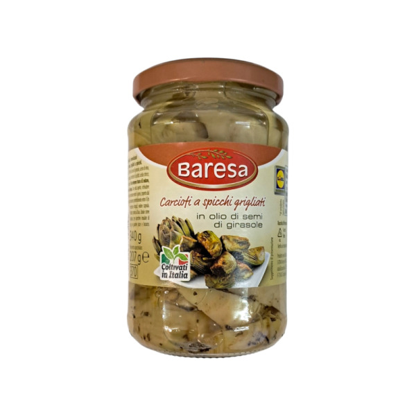 Купити Артишок гриль  в олії Carciofi a Spicchi Grigliati Baresa Італія фасування скло 0.285 kg — преміальні Овочі · Антипасті від Cheese Map™ Україна