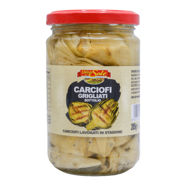 Купити Артишоки гриль в олії Carciofi grigliati di Delizie dal Sole Італія фасування скло 0.285 kg — преміальні Овочі · Антипасті від Cheese Map™ Україна