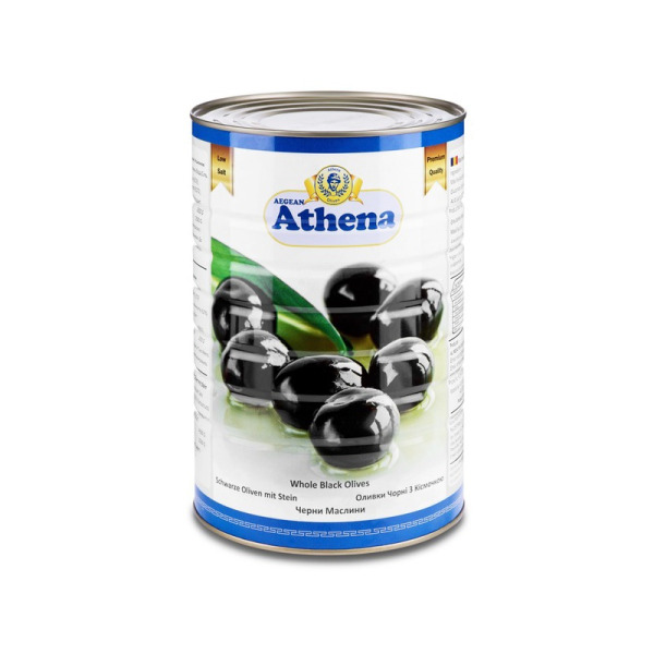 Купити Чорні оливки з кісточкою 70/90 Athena фасування жерсть 4.3/  2.5 kg — преміальні Оливки · Маслини від Cheese Map™ Україна