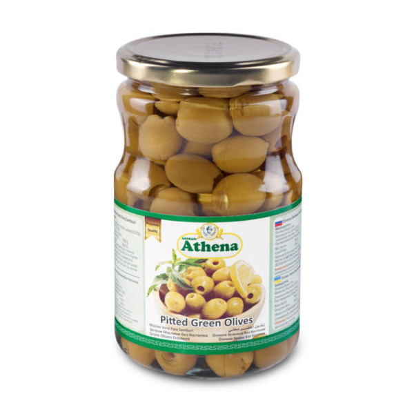 Купити Зелені оливки без кісточок Athena фасування скло 0.7/ 0.36 kg — преміальні Оливки · Маслини від Cheese Map™ Україна