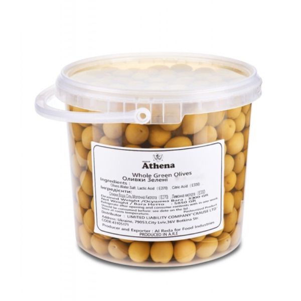 Купити Зелені оливки без кісточок 70/90 Athena фасування відро 5/ 3 kg — преміальні Оливки · Маслини від Cheese Map™ Україна