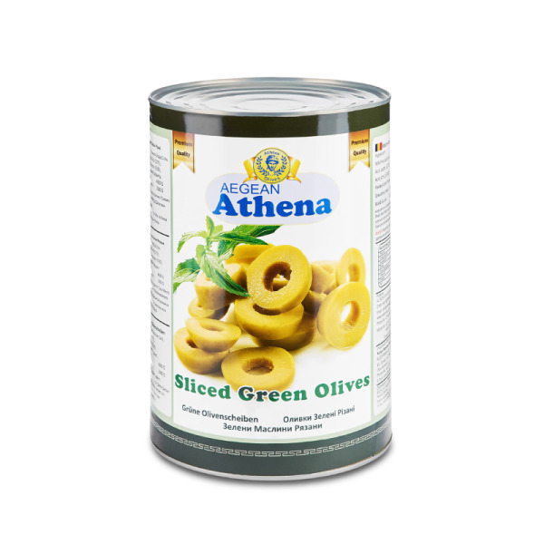 Купити Зелені оливки різані Athena фасування жерсть 4.3/ 2 kg — преміальні Оливки · Маслини від Cheese Map™ Україна