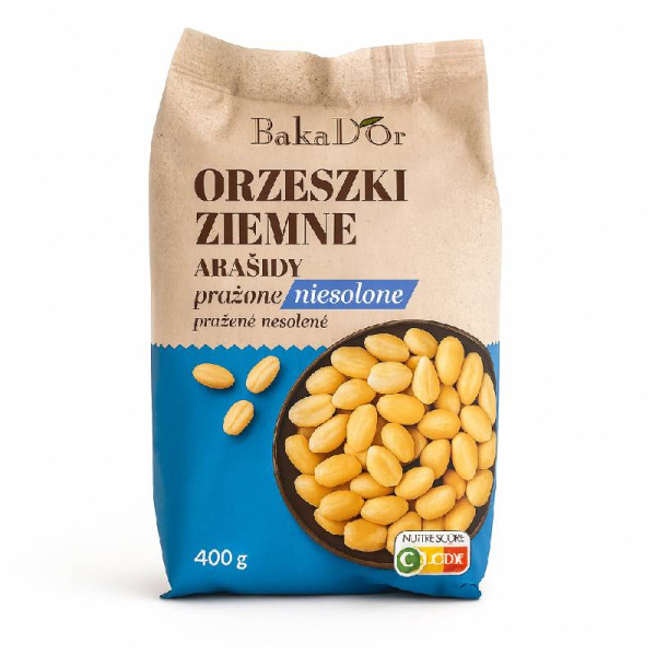 BakaD'Оr Orzeszki Ziemne — арахіс смажений несолоний | Польща | 400 г – фото товару | Сирна Карта