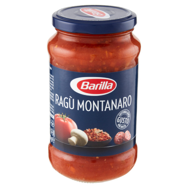 Купити Соус томатний мясний Ragu Montanaro Barilla Італія фасування скло 0.4 kg — преміальні Італійські · Піца від Cheese Map™ Україна
