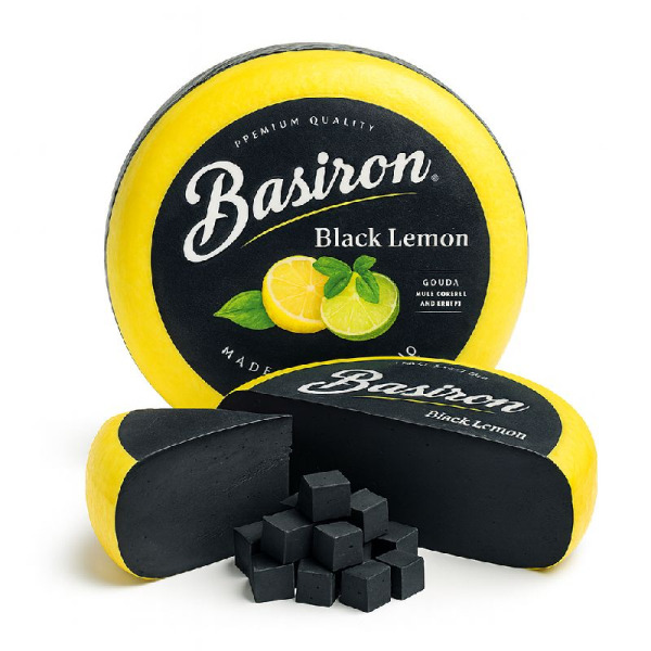 Купить Basiron Black Lemon — Сыр полутвердый с чёрным лимоном весовой | Нидерланды | 1 кг — премиальные Basiron · Трюфельные от Cheese Map™ Украина