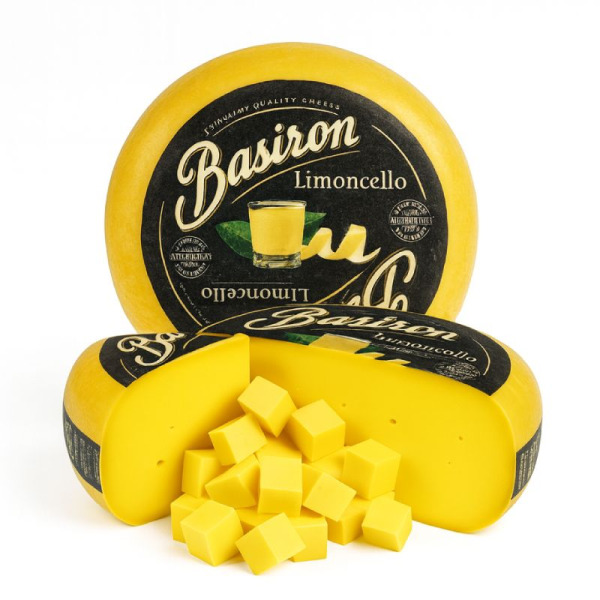 Купить Basiron Limoncello — Сыр с ликёром Лимончелло полутвердый весовой | Нидерланды | 1 кг — премиальные Basiron · Трюфельные от Cheese Map™ Украина