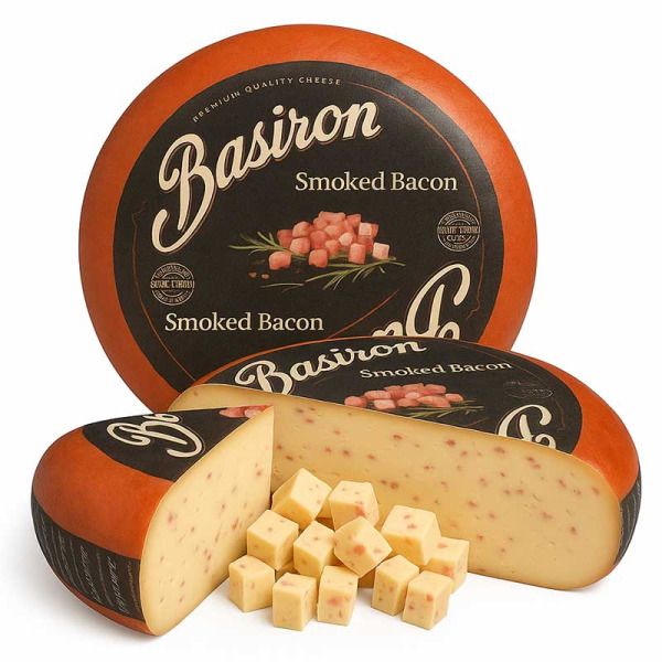 Basiron Gouda сыр с беконом копченый 50% Нидерланды – фото товара | Сырная Карта