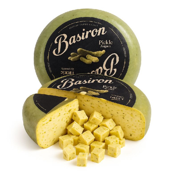 Купити Сир Basiron Pickle | з маринованими огірочками, ніжно-вершковий делікатес із пікантною ноткою | преміум делікатес | Нідерланди | 1 кг – Сирна Карта — преміальні Basiron · Трюфельні від Cheese Map™ Україна