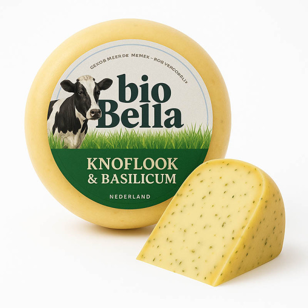 Bella Bio Knoflook Basilicum — Сир з часником | Нідерланди | 1 кг – фото товару | Сирна Карта