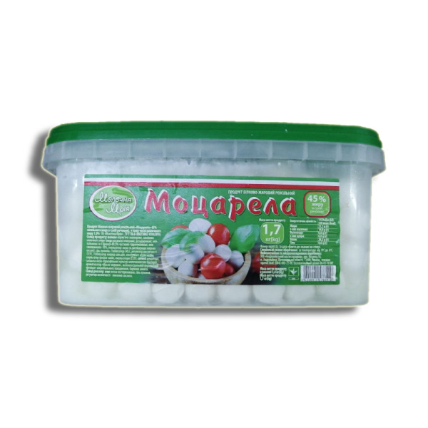 Купити Продукт білково-жировий розсільний Моцарела Молочна Мрія 45% відро 1.7 kg — преміальні Сири · Україна від Cheese Map™ Україна
