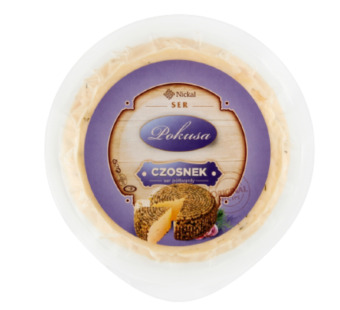 Сир білий з часником "Pokusa" фасування 0.35 kg - фото | Сирна Карта
