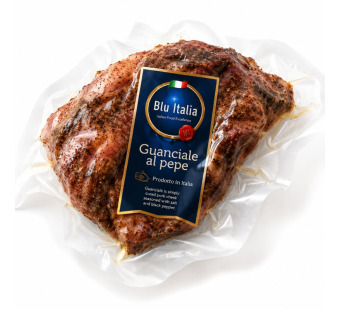 Blu Italia Guanciale свиняча щоковина з чорним перцем Італія – фото товару | Сирна Карта