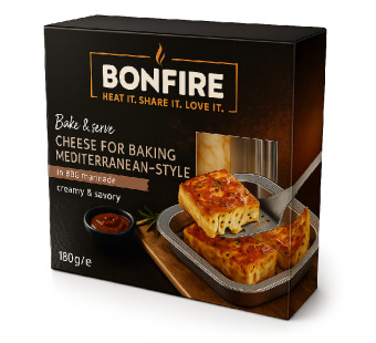 Bonfire Mediterranean BBQ от Käserei Champignon — сыр для запекания, который покорит ваши вкусовые рецепторы и меню ресторана!  Идеален для гриля, духовки и гурманов. - фото | Сирна Карта