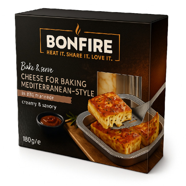 Купить Bonfire Mediterranean BBQ от Käserei Champignon — сыр для запекания, который покорит ваши вкусовые рецепторы и меню ресторана!  Идеален для гриля, духовки и гурманов. — премиальные Kaserei · Champignon от Cheese Map™ Украина