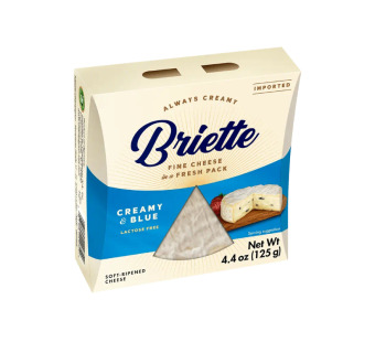 Briette Brie тип Creamy & Blue сыр мягкий с голубой плесенью 60% 125 г Германия — фото | Сирна Карта