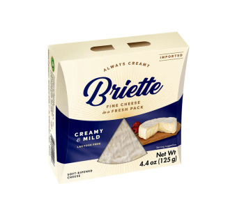 Briette Brie тип Creamy & Mild сир м’який ніжний 60% 125 г Німеччина — фото | Сирна Карта