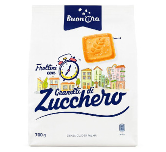 BuonOra Frollini con Granelli di Zucchero — пісочне печиво | Італія | 700 г - фото | Сирна Карта