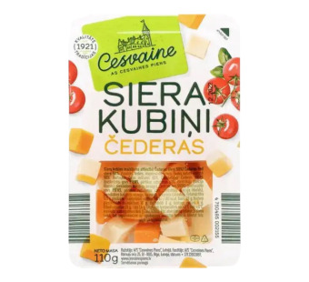 Cesvaine Cheddar сыр кубиками микс белого и красного 110 г Латвия — фото | Сирна Карта
