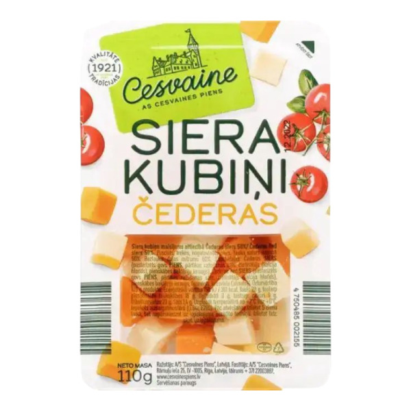 Купить Cesvaine Čederas Siera Kubiņi 110 г – нежные кубики латвийского чеддера!  Идеальны для салатов, закусок и ресторанной подачи – европейское качество, готовое к подаче. — премиальные Cesvaine · Латвийские от Cheese Map™ Украина
