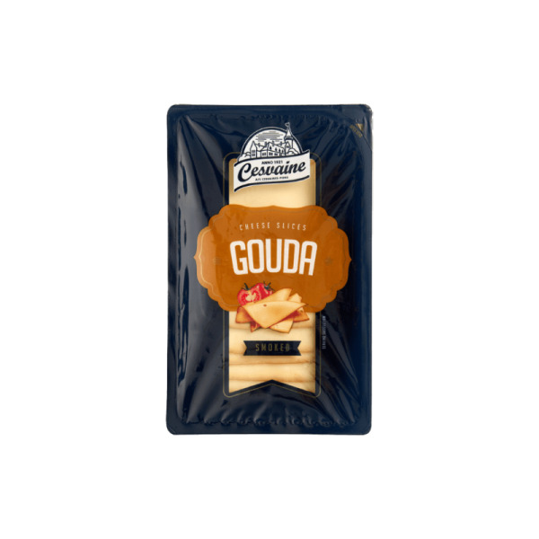 Купити Сир нарізний Копчений Гауда Gouda Cesvaine 45% - багатий смак з димним ароматом! — преміальні Cesvaine · Латвійські від Cheese Map™ Україна