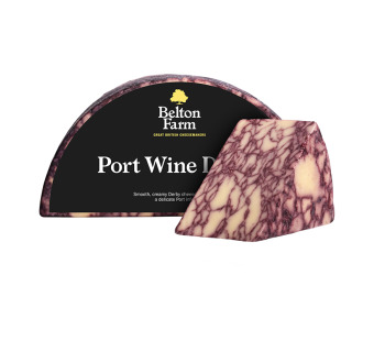 Сыр Чеддер с портвейном и черникой Belton Farm Port Wine Derby – изысканная британская классика - фото | Сирна Карта
