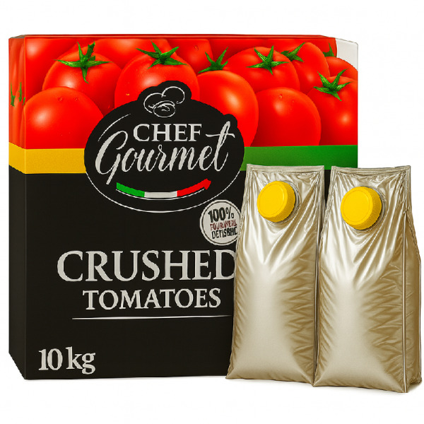 Купить Chef Gourmet Crushed Tomatoes 2×5 кг — аутентичный итальянский томат в каждом блюде!  Профессиональная фасовка для ресторанов и HoReCa — премиальные Овощи · Антипасти от Cheese Map™ Украина