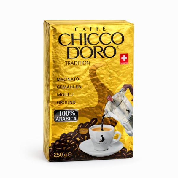 Chicco d’Oro Tradition — кава мелена 100% арабіка | Швейцарія | 250 г – фото товару | Сирна Карта