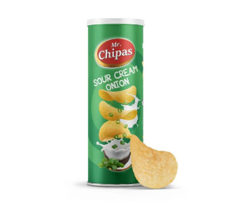 Чіпси картопляні зі смаком сметани та цибулі "Sour cream onion Mr. Chipas" фасування 0.16 kg - фото | Сирна Карта
