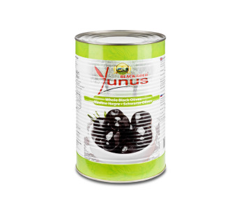 Чорні оливки з кісточкою 71/90 "Yunus"  фасування жерсть 4.3/  2.5 kg — фото | Сирна Карта