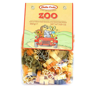 Dalla Costa Zoo Pasta — паста в форме зверей с томатом и шпинатом | Италия | 0.25 кг – фото товару | Сирна Карта