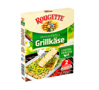 Сир для грилю з садовими травами "Rougette Marinierter Grillkäse Gartenkräuter" – насичений аромат трав та ідеальна текстура для гриля! - фото | Сирна Карта