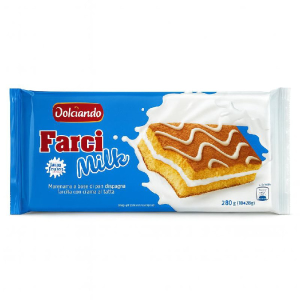 Купить Бисквиты Dolciando Farci Milk | нежные итальянские с молочным кремом, воздушная текстура и сладкий вкус | премиум деликатес | Италия | 280 г – Сырная Карта — премиальные Печенье · Вафли от Cheese Map™ Украина