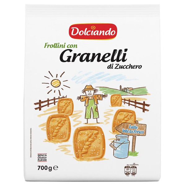 Купить Печенье Dolciando Frollini con Granelli di Zucchero | рассыпчатое песочное с крупными сахарными гранулами | премиум деликатес | Италия | 700 г – Сырная Карта — премиальные Печенье · Вафли от Cheese Map™ Украина