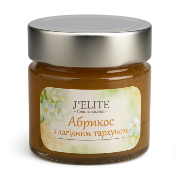 Купить Джем-десерт J’ELITE «Абрикос с мягким тархуном» 165 г – изысканное дополнение к сырам и гастрономическим сетам! — премиальные Джемы · Мед от Cheese Map™ Украина