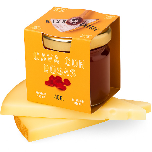 Купити Джем до сиру Kiss the Cheese Cava con Rosas – вишуканий союз ігристого вина та пелюсток троянд! — преміальні Джеми · Мед від Cheese Map™ Україна
