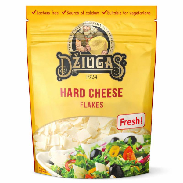 Dziugas Flakes — сыр твердый стружка 40% | Литва | 100 г – фото товара | Сырная Карта