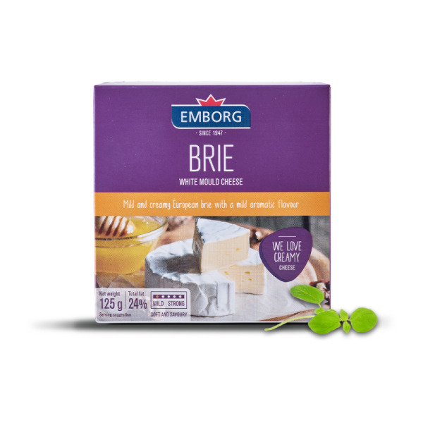 Купити Сир з пліснявою Брі Brie Emborg 50% Данія фасування 0.125 kg — преміальні Emborg · Північні від Cheese Map™ Україна