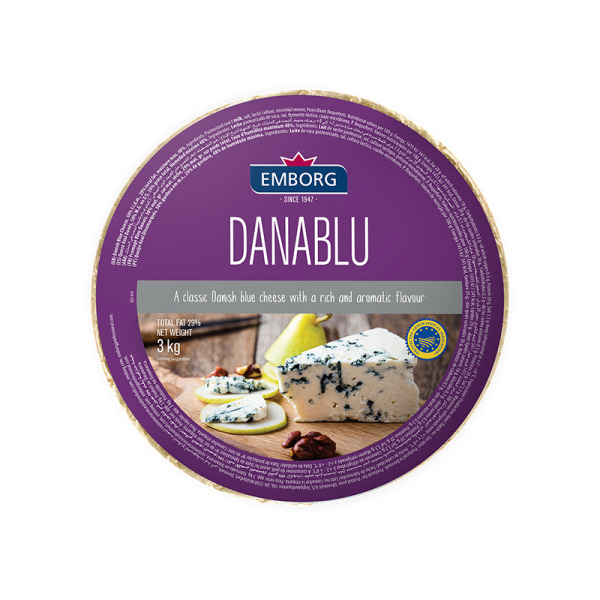 Купити Сир із пліснявою Danablu DanaBlue 50% - преміальний блакитний сир із Данії з насиченим смаком та ідеальною кремовою текстурою! — преміальні Emborg · Північні від Cheese Map™ Україна