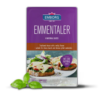 Emborg Emmentaler сыр нарезка 45% 150 г Дания - фото | Сирна Карта
